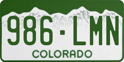 CO license plate 986LMN