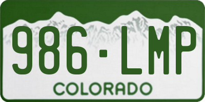 CO license plate 986LMP