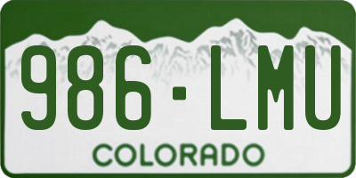 CO license plate 986LMU