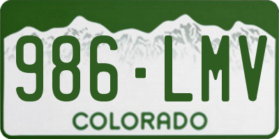 CO license plate 986LMV