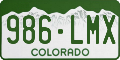 CO license plate 986LMX