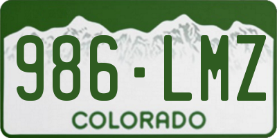CO license plate 986LMZ