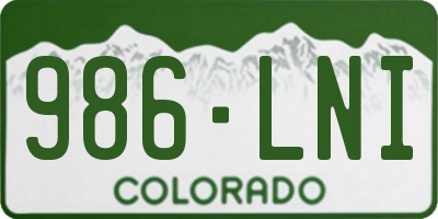 CO license plate 986LNI