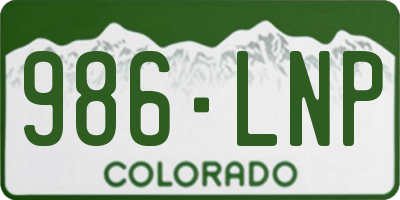 CO license plate 986LNP