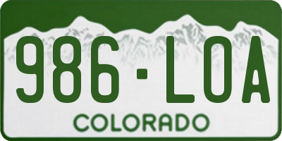 CO license plate 986LOA