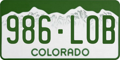 CO license plate 986LOB