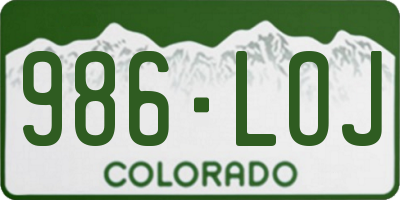 CO license plate 986LOJ