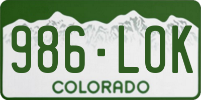 CO license plate 986LOK