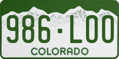 CO license plate 986LOO