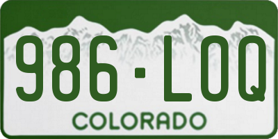 CO license plate 986LOQ