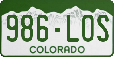 CO license plate 986LOS