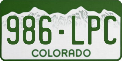 CO license plate 986LPC
