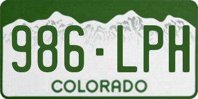 CO license plate 986LPH