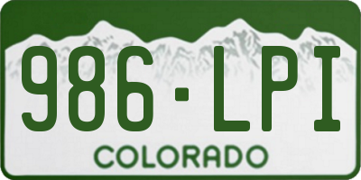 CO license plate 986LPI