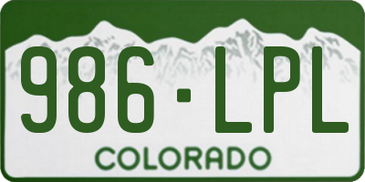 CO license plate 986LPL