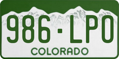 CO license plate 986LPO