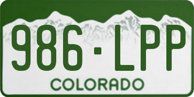CO license plate 986LPP
