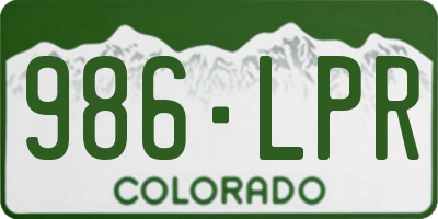 CO license plate 986LPR