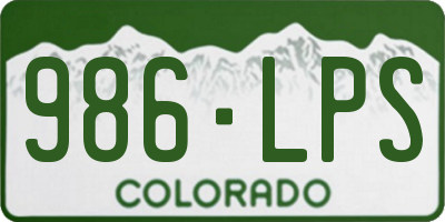 CO license plate 986LPS