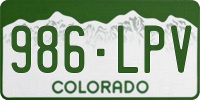 CO license plate 986LPV