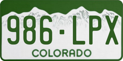 CO license plate 986LPX