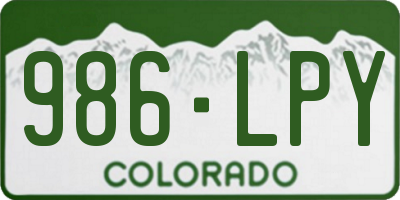 CO license plate 986LPY