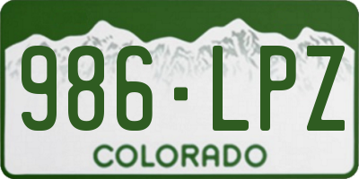 CO license plate 986LPZ
