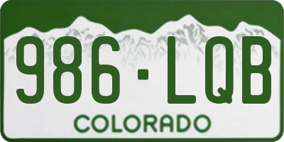 CO license plate 986LQB