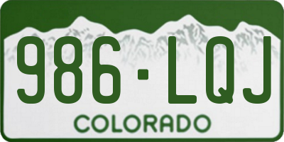 CO license plate 986LQJ