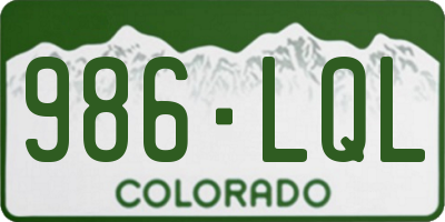 CO license plate 986LQL