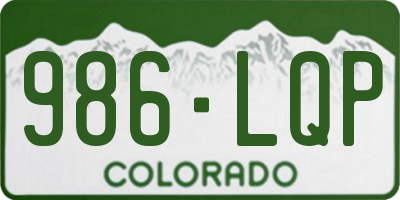 CO license plate 986LQP