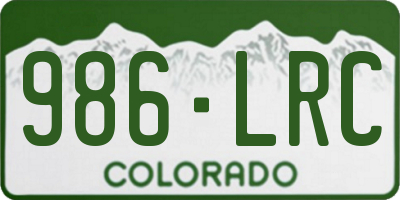 CO license plate 986LRC
