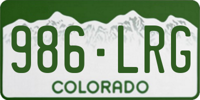 CO license plate 986LRG