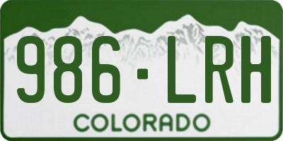 CO license plate 986LRH