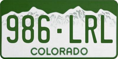 CO license plate 986LRL