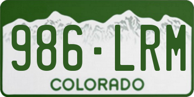 CO license plate 986LRM