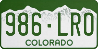 CO license plate 986LRO