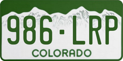 CO license plate 986LRP