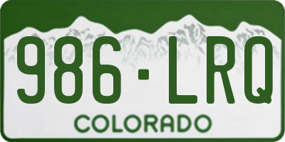 CO license plate 986LRQ