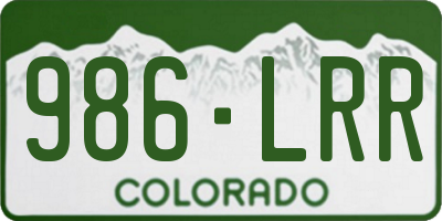 CO license plate 986LRR