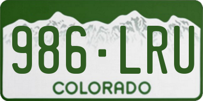 CO license plate 986LRU