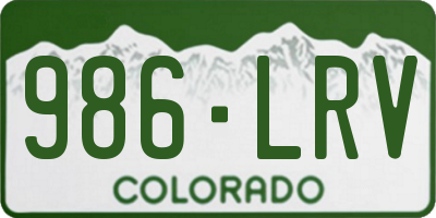 CO license plate 986LRV