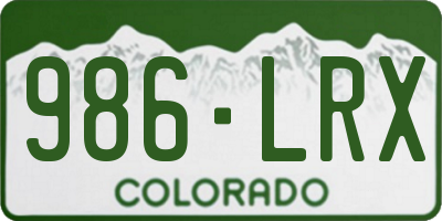 CO license plate 986LRX