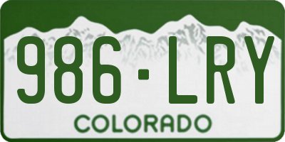 CO license plate 986LRY