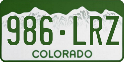 CO license plate 986LRZ