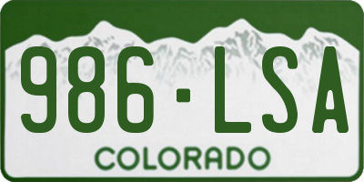 CO license plate 986LSA