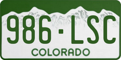 CO license plate 986LSC