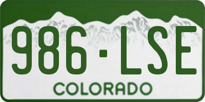 CO license plate 986LSE