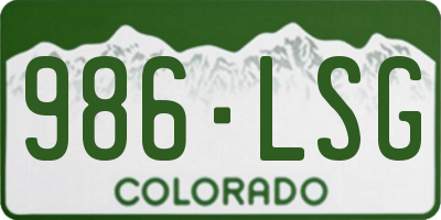 CO license plate 986LSG