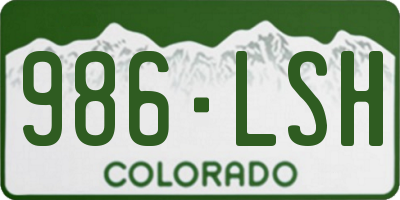 CO license plate 986LSH
